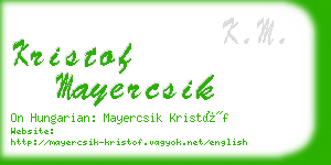 kristof mayercsik business card